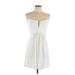 Sky Casual Dress - A-Line Strapless Sleeveless: White Print Dresses - Women's Size Large
