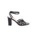 J.Crew Heels: Black Solid Shoes - Women's Size 7 1/2 - Open Toe