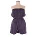 Zesica Romper Open Neckline Sleeveless: Purple Print Rompers - Women's Size 1X