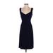 Laundry by Shelli Segal Casual Dress - Sheath Plunge Sleeveless: Blue Solid Dresses - Women's Size 4