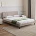 Full Size Platform Bed Frame with Upholstered Headboard and Strong Wooden Slats Support, Mattress Foundation, Noise Free
