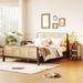 Concise 3-Pieces Bedroom Sets, Rattan Design, Walnut, Full