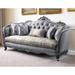 HomeRoots 89" Fabric Imitation silk And Platinum Sofa With Five Toss Pillows - 89