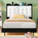 Twin Size Upholstery Platform Bed with LED Light Strips, Storage Headboard & 2 USB Charging, Black