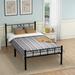 14 inch Twin Size Bed Frame Metal Platform Mattress Foundation with headboard Footboard，No Box Spring Needed/Under Bed Storage