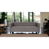 HomeRoots 80" Charcoal Polyester And Dark Brown Sofa - 80