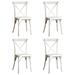 Patio Conversation Sets, Mid-century Farmhouse Cross Back Chair Modern Outdoor Dining Chairs, Minimalist Armless Accent Chair