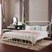 King Bed Frame Metal Victorian Vintage Style Headboard Footboard No Box Spring Needed Heavy Duty Steel Slat Mattress Foundation