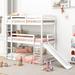 Twin Over Twin Over Twin Bunk Bed for 3, Wood Detachable Triple Bunk Bed with Slide & 2 Ladders, Solid Wood Twin Triple Bedframe