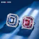 Vintage Noble 8*10MM Ruby Sapphire Rings Gemstone Lab Diamond Wedding Ring Cocktail Party Fine