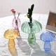 Flower Bottle Mushroom Glass Vase Transparent Jelly Color Glass Vases Aromatherapy Bottle Art Plant