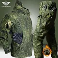 Camo Waterproof Tactical Sets uomo militare Soft Shell giacche con cappuccio + Army Multi-pocket