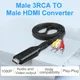 Adattatore cavo AV/RCA CVBS a HDMI (maschio) Convertitore video 1080P MINI scatola convertitore adattatore compatibile AV2HDMI per proiettore HDTV