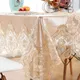 European High-Grade Velvet Table Cloth Rectangular Round Square Embroidery Tablecloth Coffee Tea