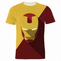 2023 New Fashion Male Tops 3D Print Superhero Iron Man Boys Girls Children T-shirt Summer Short