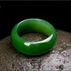 Genuine Green Hetian Jade Ring Natural Stone Men Women Emerald Jadeite Rings Jewelry Accessories For