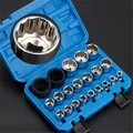 21 pz 1/2 bussole esagonali Torx set chiave a cricchetto strumento 8-36mm specifiche set di teste a bussola riparazione auto attrezzature di riparazione