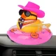 Jouet de bain canard grinçant avec mini chapeau de soleil anneau de bain canard en caoutchouc