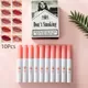 10pcs Lana Del Rey Matte Lip Gloss Creative Cigarette Lipstick Set Long Lasting Waterproof Non Stick