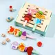 Mini jeu de cuisine portable en bois Montessori ensemble de jouets de simulation jeu d'intérieur