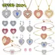 Original 2024 Fine Jewelry Sets High Quality Charms Red Crystal Heart Pendant Name Necklace Bracelet