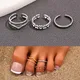 3Pcs/Set Simple Hollow Heart Foot Ring Adjustable Opening Toe Ring for Women Girl Summer Beach