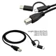 Micro USB + Type C Male to USB B Male Printer Cable Date Line OTG Cable Portable Printer Scanner