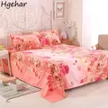 Flat Sheets Printed Washed Household Comfortable Students Queen King Size Bed Cover Breathable