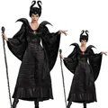 Movie Same Style Maleficent Adult Black Witch Halloween Party Performance Costume Game Uniform
