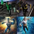 McFarlane Toys Aquaman Superman Batman Green Lantern Assemble the JLA build-a wave 18cm Action