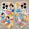 Coque de téléphone Disney Snow White Cendrillon coque de protection en silicone Wave iPhone 15 14