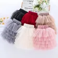 Jupe tutu en maille à six couches pour filles tulle de princesse de danse pour enfants jupe