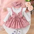 PatPat-Robe de Chlore à Imprimé Floral pour Bébé Fille Ensemble de Bandeau de Sauna Décontracté