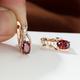 Rose Gold Color Earrings Oval Cut Red White Black Stone Female Wedding Jewelry Luxury CZ Claw Earrings for Women Drop Earrings