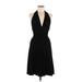 White House Black Market Casual Dress - Party Halter Sleeveless: Black Solid Dresses - Women's Size 6