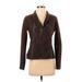 Elie Tahari Faux Leather Jacket: Short Brown Print Jackets & Outerwear - Women's Size X-Small