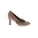 Giani Bernini Heels: Slip-on Chunky Heel Classic Gray Solid Shoes - Women's Size 8 - Round Toe