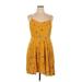 Old Navy Casual Dress - A-Line V Neck Sleeveless: Yellow Floral Dresses - Women's Size X-Large