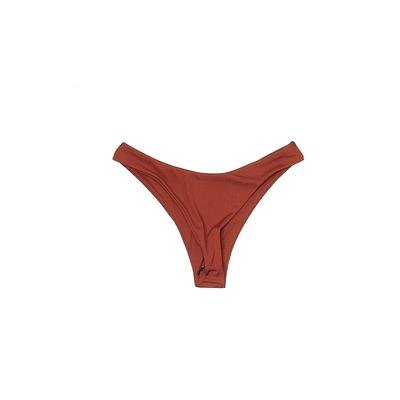 Zaful Swimsuit Bottoms: Burgundy Solid Swimwear - Women's Size Medium