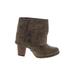 Muk Luks Ankle Boots: Brown Solid Shoes - Women's Size 9 - Round Toe