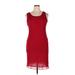 Casual Dress - Sheath: Burgundy Dresses - Women's Size 14 Petite