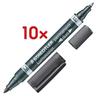 10x Permanent-Marker »Lumocolor permanent duo« schwarz, Staedtler