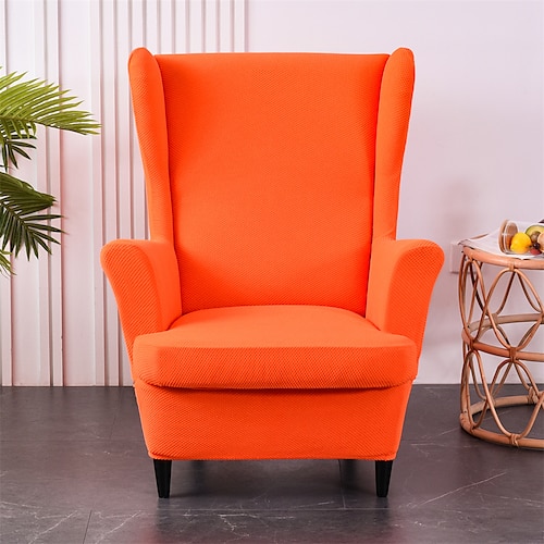 Stretch-Bezug für Ohrensessel in Volltonfarbe, burgunderfarben, Schonbezüge für Ohrensessel aus Spandex-Stoff mit Sitzkissenbezug für Wohnzimmer und Schlafzimmer, passend für Ikea Strandmon-Sessel Image