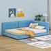 Cosmic Tufted Platform Bed Upholstered/Linen in Blue | 27.6 H x 59.4 W x 80.3 D in | Wayfair COS80005569AAX
