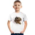 Kids Boys' T shirt Tee Short Sleeve Cat Dinosaur Graphic 3D Print Animal School Children Tops Active White Cat Bright white White cat