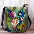 Women's Crossbody Bag Shoulder Bag Fluffy Bag Polyester Shopping Daily Holiday Print Large Capacity Lightweight Durable Flower Red Orange Green