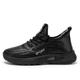 Men's Sneakers Fur Lined Fleece lined Walking Casual Daily PU Waterproof Lace-up Black Grey Black / Red Winter