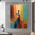 Hand Painted Large Palette Lady Back View Oil Painting Palette Lady Canvas Wall Art Decoration Abstract Woman Frameless