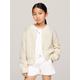 Strickjacke TOMMY HILFIGER "CROCHET CARDIGAN" Gr. 5 (110), beige (сalico) Mädchen Strickjacken