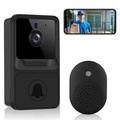 Wireless Doorbell Camera with Ringtone WiFi Video Doorbell - Home Security Camera Doorbell Kit with Free Cloud Storage Photo Capture Rechargeable Battery Two-Way Audio Real Time Alerts Night Visi